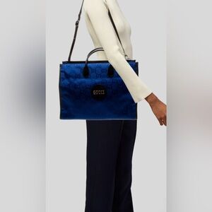 Gucci “Off The Grid” Royal Blue Tote with Black Accents w/ Free SEALED LABUBU